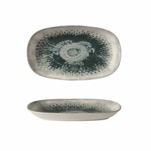 Güral Porselen Green Drop Kayık Tabak 24cm