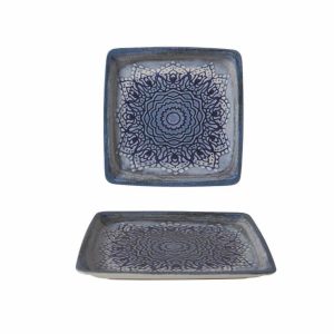 Güral Porselen Blue Voyage Düz Tabak 25x25cm