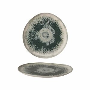 Güral Porselen Green Drop Roden Düz Tabak 25cm