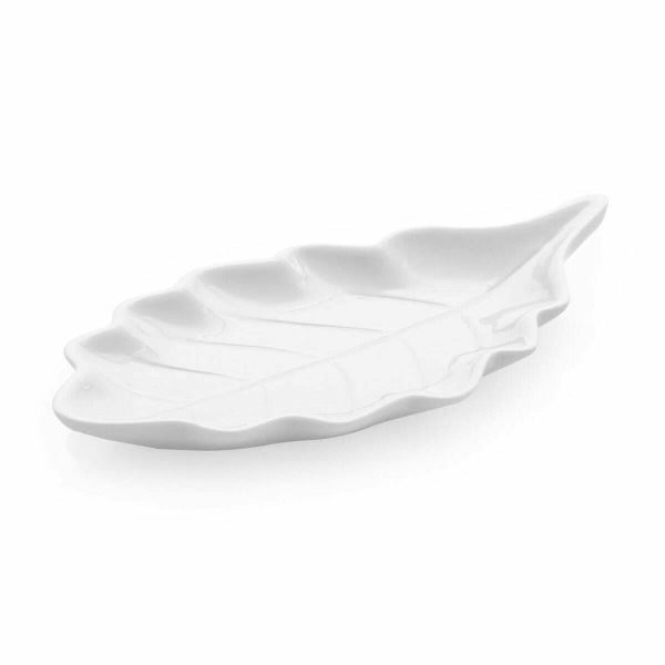 Gural Porcelain Leaf Boat Plate 24x13,5cm