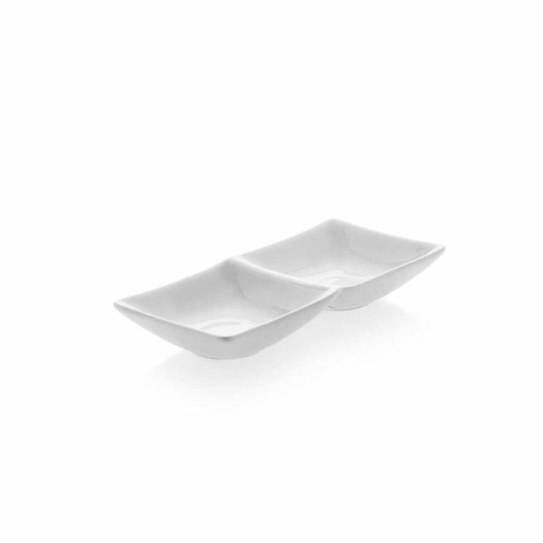 Güral Porselen 2 Bölmeli Sos Tabağı 17x8cm