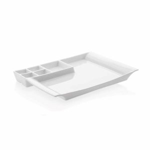 Güral Porselen Milano Bölmeli Servis Tabağı 37x26cm