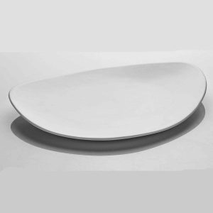 Kütahya Porselen Deniz Kabuğu Düz Tabak 37x25cm