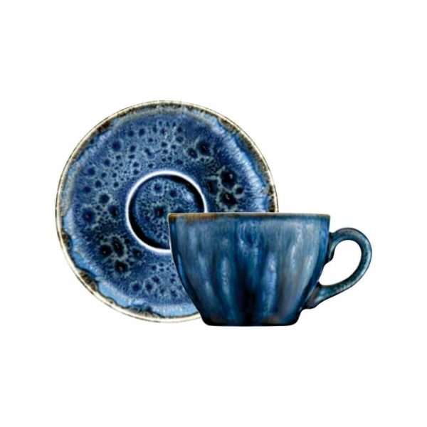 Kutahya Porcelain Corendon Tea Cup and Saucer Nona Reactive