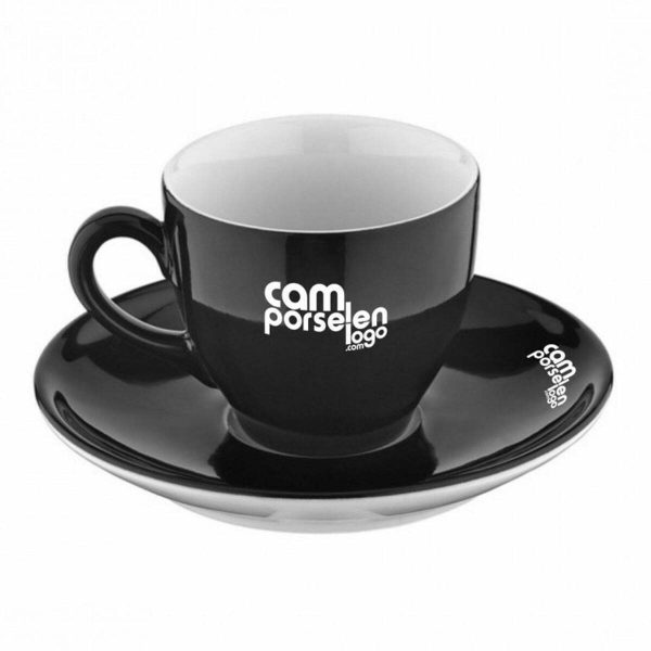 Kutahya Porcelain Lima Black Coffee Cup and Saucer 100cc