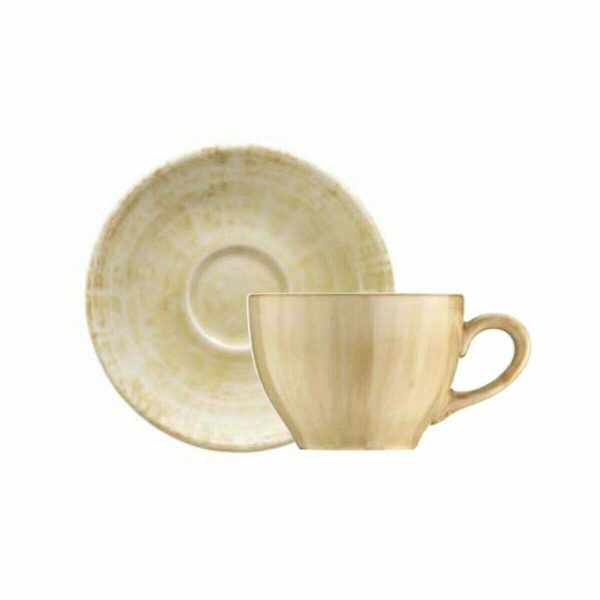 Kutahya Porcelain Corendon Tea Cup and Saucer Cream 220cc