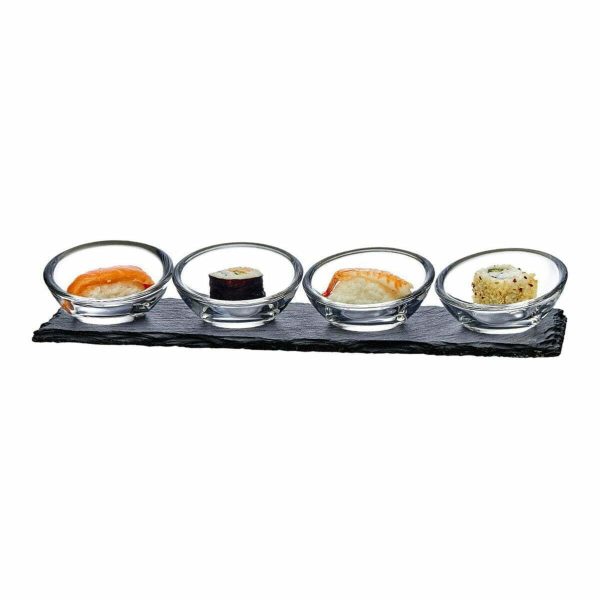 Nudeglass Quartet Servis Seti 4 Lü Taş Altlıklı
