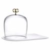 Nudeglass Cupola Mermer Altlıklı Uzun Kek Sunum Tabağı