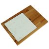 Kuvarz Dikdörtgen Ahşap ve Mermer Sunum Tablası Kayın 34x24cm