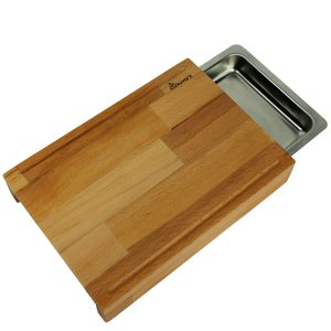 Kuvarz Hazneli Kesme Tahtası 34x22x6cm Kayın