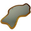 Kuvarz Asimetrik Ahşap ve Çelik Sunum Tablası Iroko 52x27cm