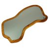 Kuvarz Asimetrik Ahşap ve Çelik Sunum Tablası Iroko 44x23cm