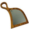 Kuvarz İkizler Kulplu Ahşap ve Çelik Sunum Tablası Iroko 30x22cm