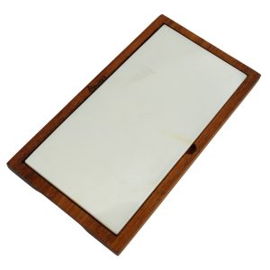 Kuvarz Dikdörtgen Ahşap ve Mermer Tablası Kayın 44x24cm