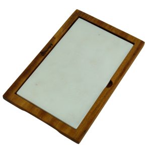 Kuvarz Dikdörtgen Ahşap ve Mermer Sunum Tablası Kayın 29x19cm