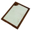 Kuvarz Dikdörtgen Ahşap ve Mermer Sunum Tablası Iroko 34x24cm