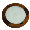 Kuvarz Daire Ahşap ve Mermer Sunum Tablası Iroko 14cm