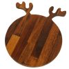 Kuvarz Geyik Ahşap Servis Sunumu Iroko 35x28cm