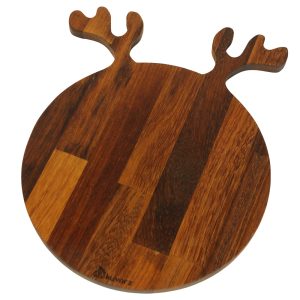 Kuvarz Geyik Ahşap Servis Sunumu Iroko 35x28cm