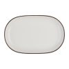 Id Fine Modest Brown Oval Kayık Tabak 14 cm
