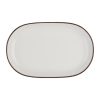 Id Fine Modest Brown Oval Kayık Tabak 33 cm