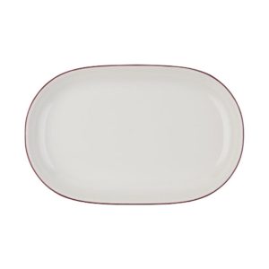 Id Fine Modest Maroon Oval Kayık Tabak 37 cm