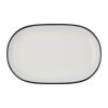 Id Fine Modest Navy Oval Kayık Tabak 33 cm