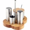 Biradlı 4'Lü Tuzluk Baharatlık Takımı Standlı 15*12,5Cm Mat