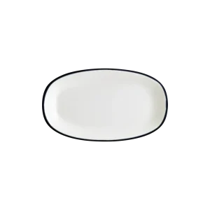 Bonna Linea Black Gourmet Oval Kayık Tabak 24*14 cm