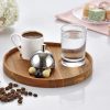 Biradlı Ahşap Yuvarlak Türk Kahve Seti 19X2