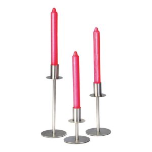 Biradlı Ayaklı Çelik Mumluk (H:16 Cm)