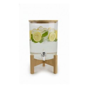 Biradlı Akasya Standlı Cam Dispenser (6,5 L)