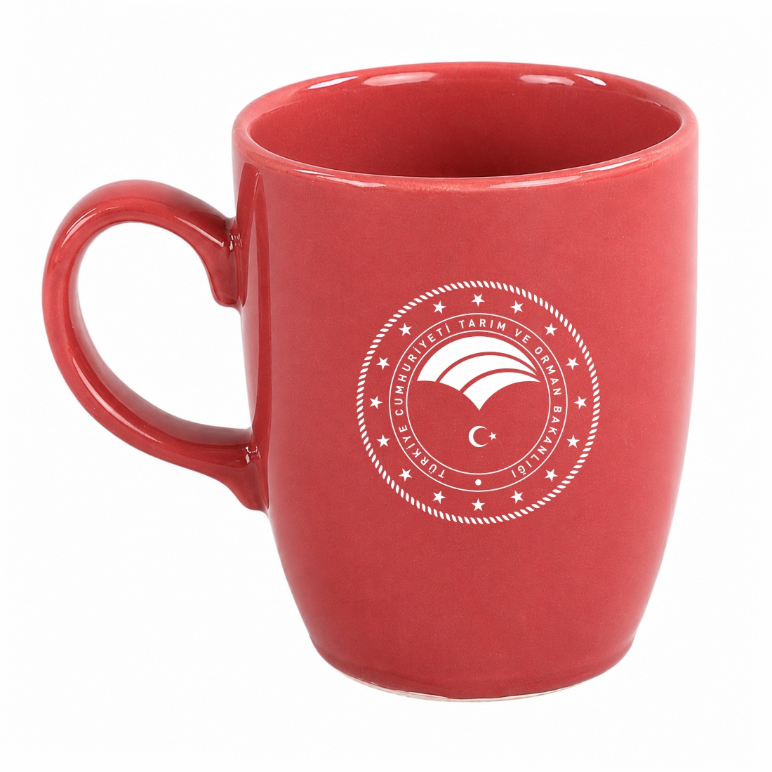 Kırmızı Seramik Oval Kupa Mug 1 Kırmızı Seramik Oval Kupa Mug